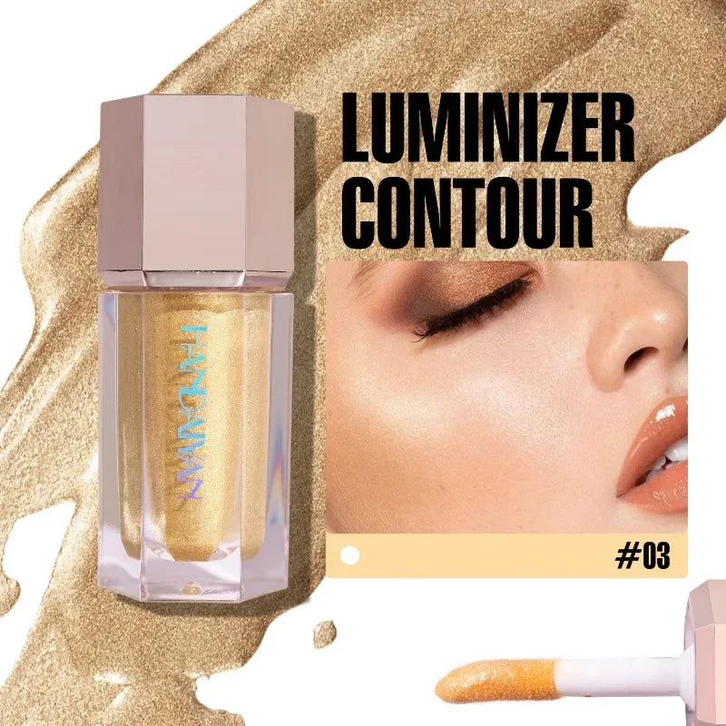Shimmer Liquid Highlighter Stick Face Makeup Bronzer Cream Rouge Tint Contouring Highlighter Pen Women Body Brighten Cosmetic