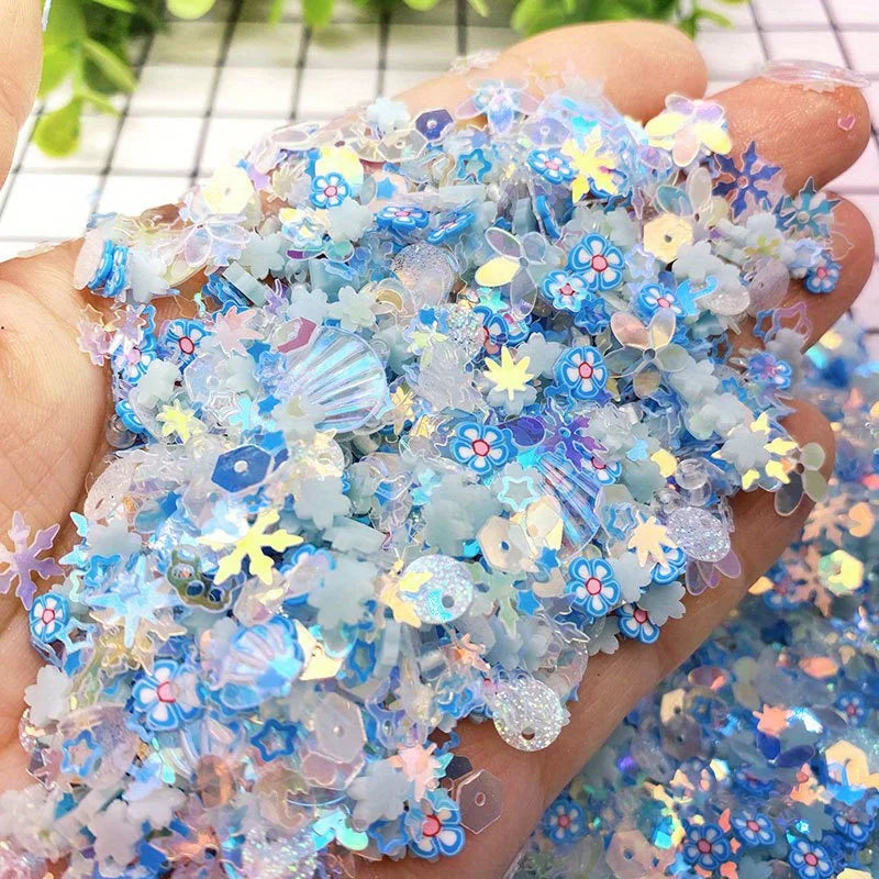 10g Luminous Soft Clay Sequins Polymer Clay Sequins Glitter Slices for DIY Nail Art Mobile Mixed Patches Slime Jewelry Decor
