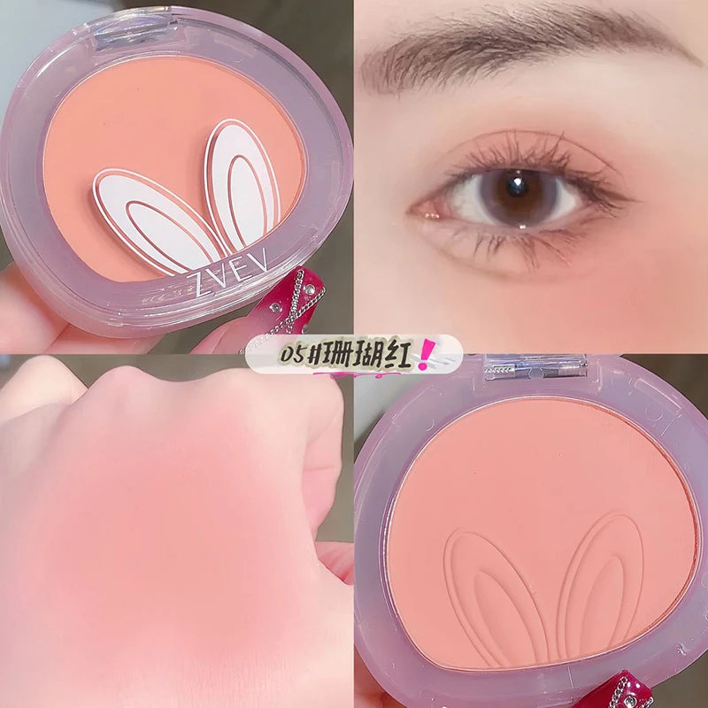 Long ears Monochrome blush white matte cosmetics vitality girl nude makeup natural smudge monochrome blush plate