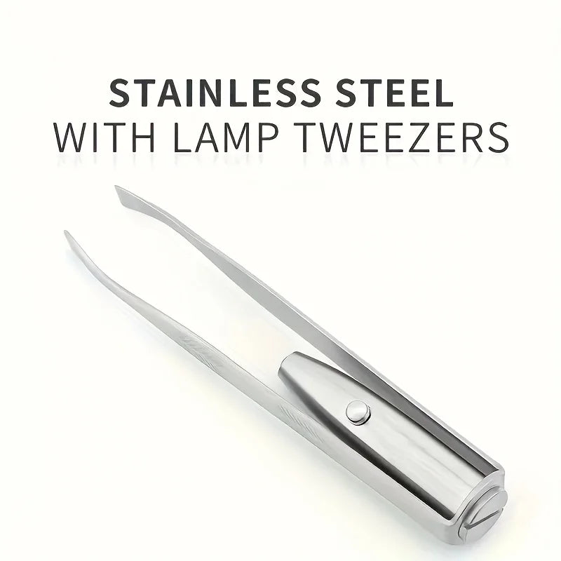 1/2pcs Upgraded LED Light Brow Tweezers Tool with Intelligent Design for Perfect Eyebrow Shaping and Fake Lash Application