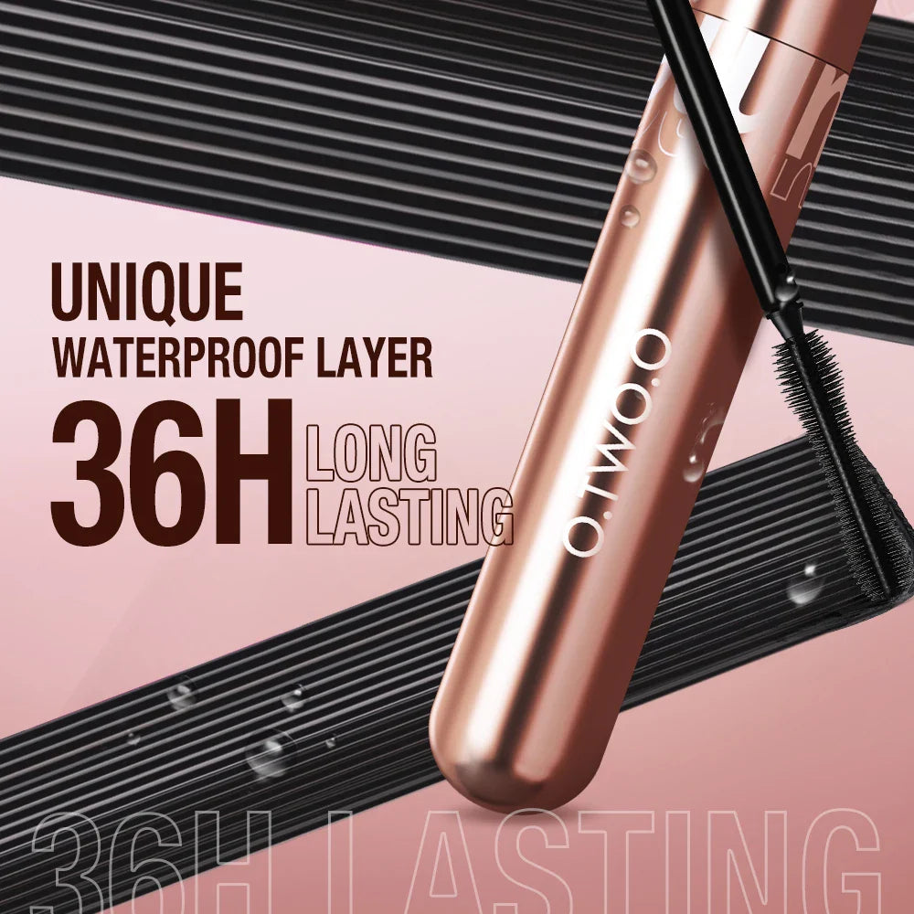 O.TWO.O Mascara Waterproof 4D Silk Fiber Curling Volume Lashes Thick Lengthening Nourish Eyelash Extension High Quality Makeup