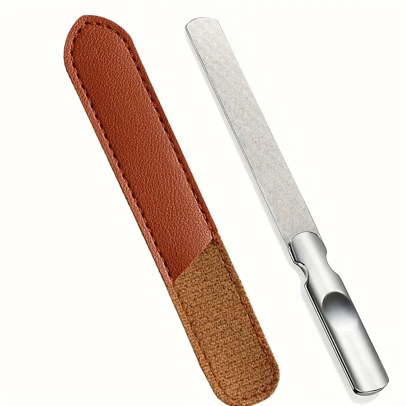 Professional Stainless Steel Nail File Double-Sided Heavy Duty & Reusable Manicure Tool for Natural Nails Christmas Gift