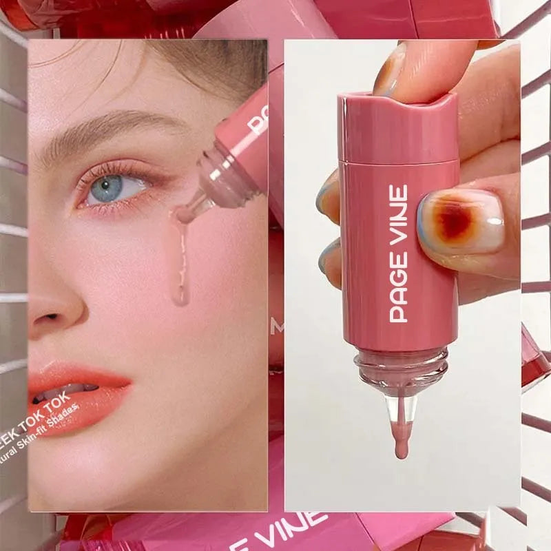 PAGE VINE Liquid Blush Longlasting Velvet Ink Blusher Brightening Natural Matte Rouge Multi-Purpose Cheek Makeup Cosmetics