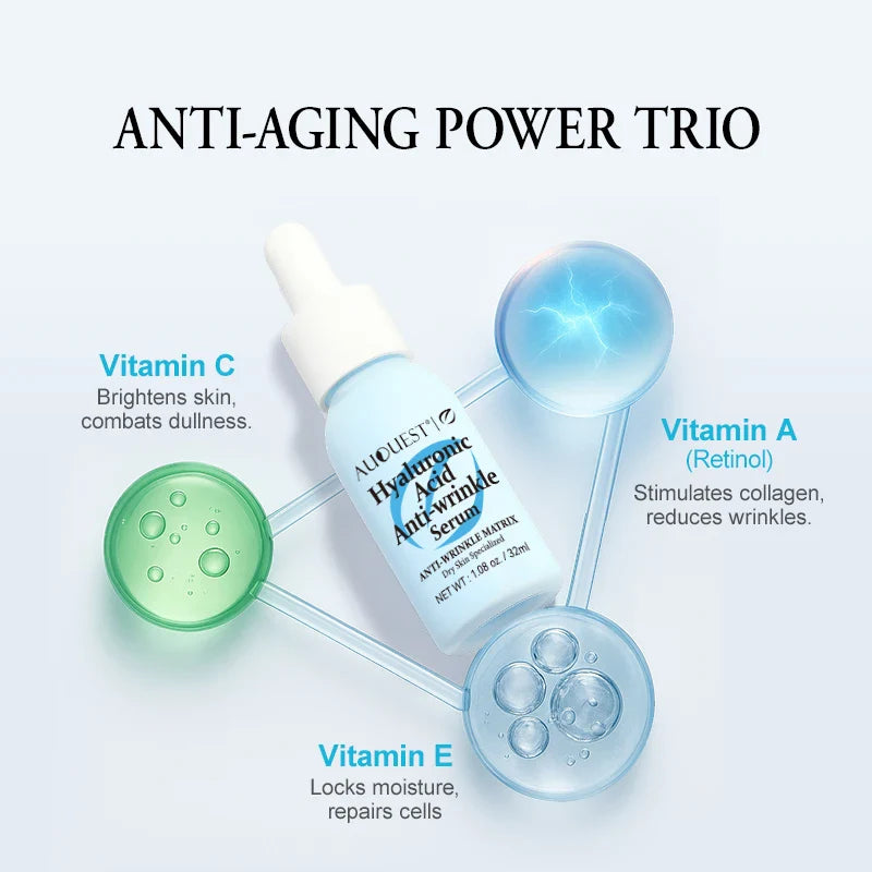 AUQUEST Hyaluronic Acid Anti-Wrinkle Face Serum Anti-Aging Lifting Firming Brightening for Glowing Skin Facial Care