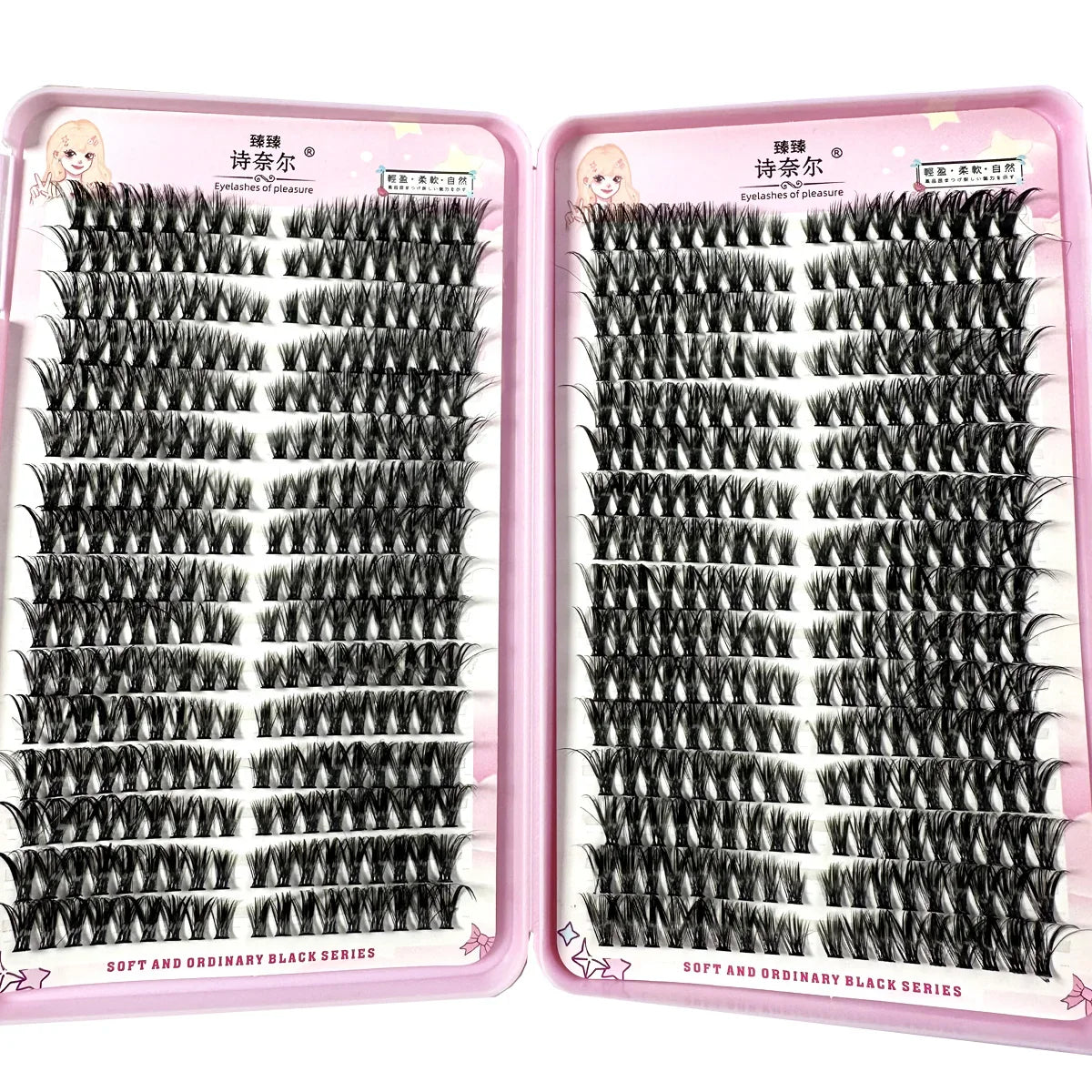 Left+Right Eye Lash Extension Cat/Fox Eye Effect Lash Single Clusters 3D Wispy Natural Looking DIY Segmented Eyelash Extensions