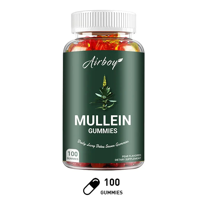 Mullein Gummies - Lung Cleansing and Detoxification, Promotes Respiratory Health, Boosts Immunity