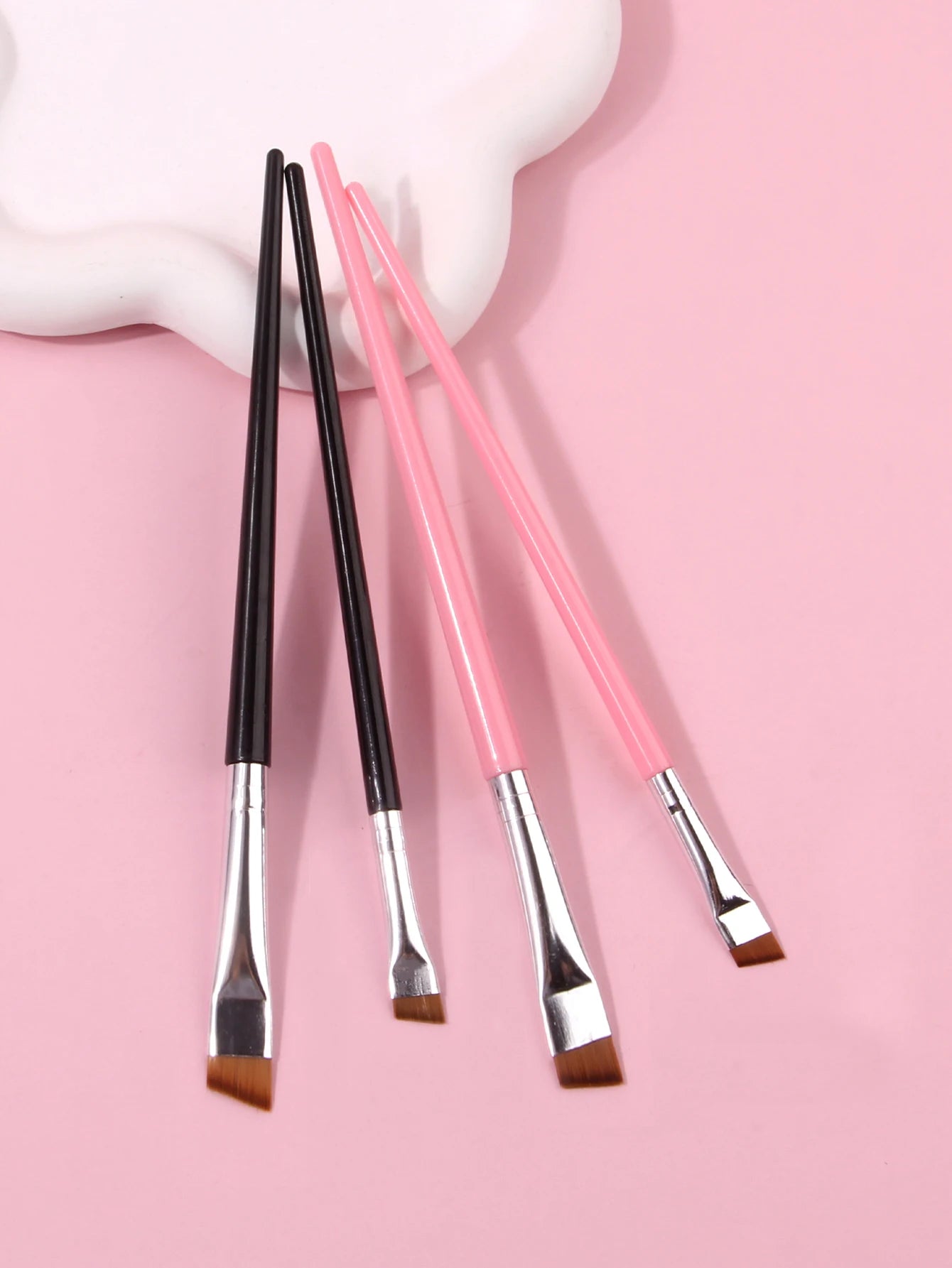 4PCS Liquid Eyeliner Brush Ultra Thin Fine Oblique Angle Flat Head Eyebrow Brush