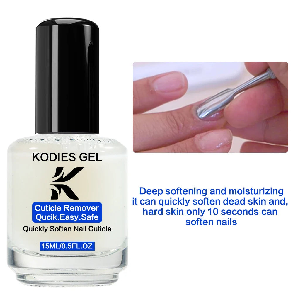 KODIES GEL Cuticle Remover 15ML Gentle Exfoliator Foot Cuticle Oil Softener Liquid Nail Art Treatment Manicure Repair Care Tools