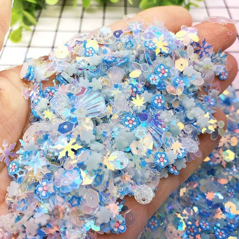 10g Luminous Soft Clay Sequins Polymer Clay Sequins Glitter Slices for DIY Nail Art Mobile Mixed Patches Slime Jewelry Decor
