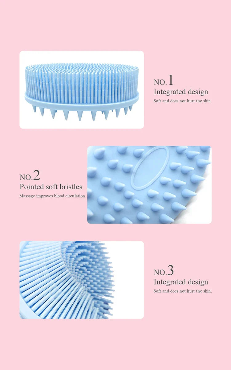 Exfoliating Shower Massage Scraper Bathroom Non-slip Bath Mat Back Massage Brush Silicone Foot Wash Body Cleaning Bathing Tool