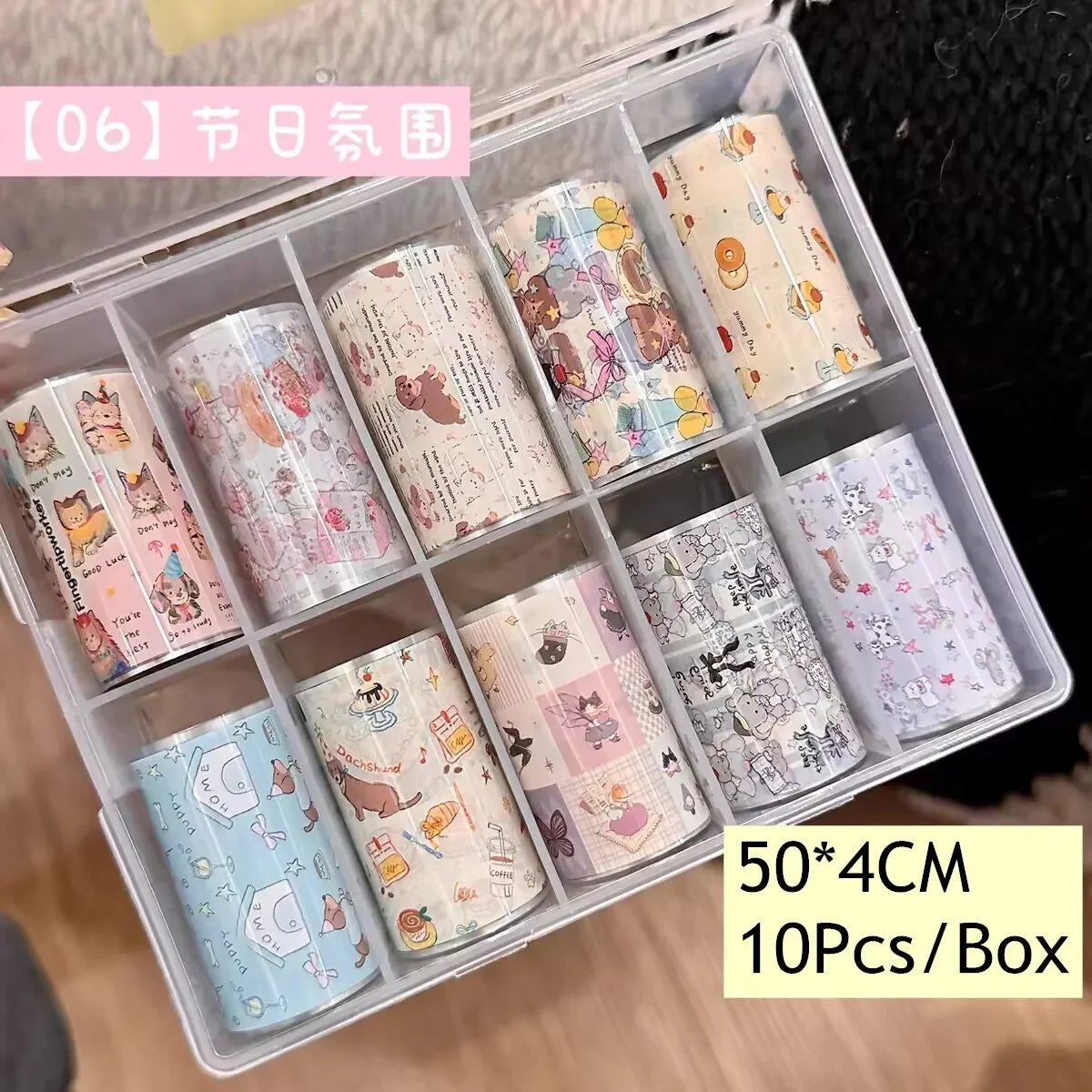 10Rolls Flower Nail Foils Transfer Paper Nail Art Stickers Manicure Set Decal Nails Decoration