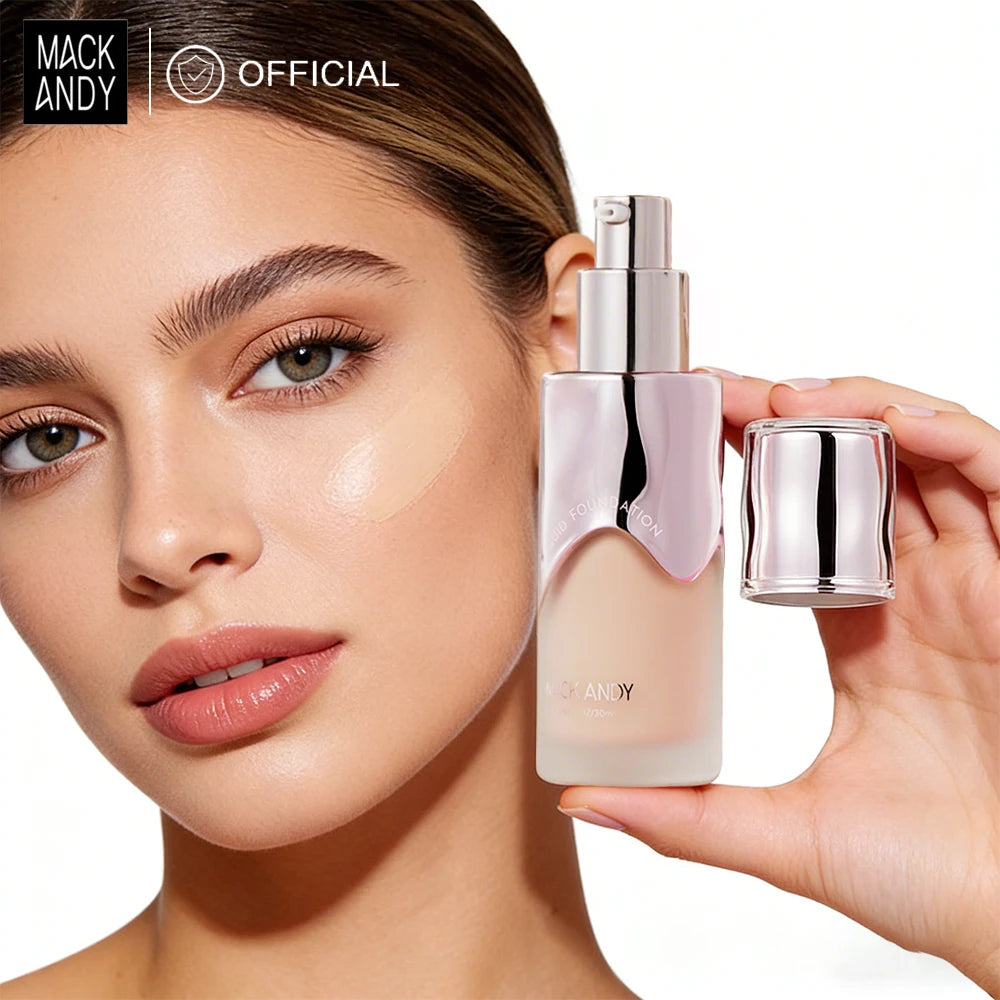 MACKANDY Natural Botanical Liquid Foundation Full Coverage Non-Greasy for Combo &Oily Skin Easy-to-apply Matte Finish Foundation