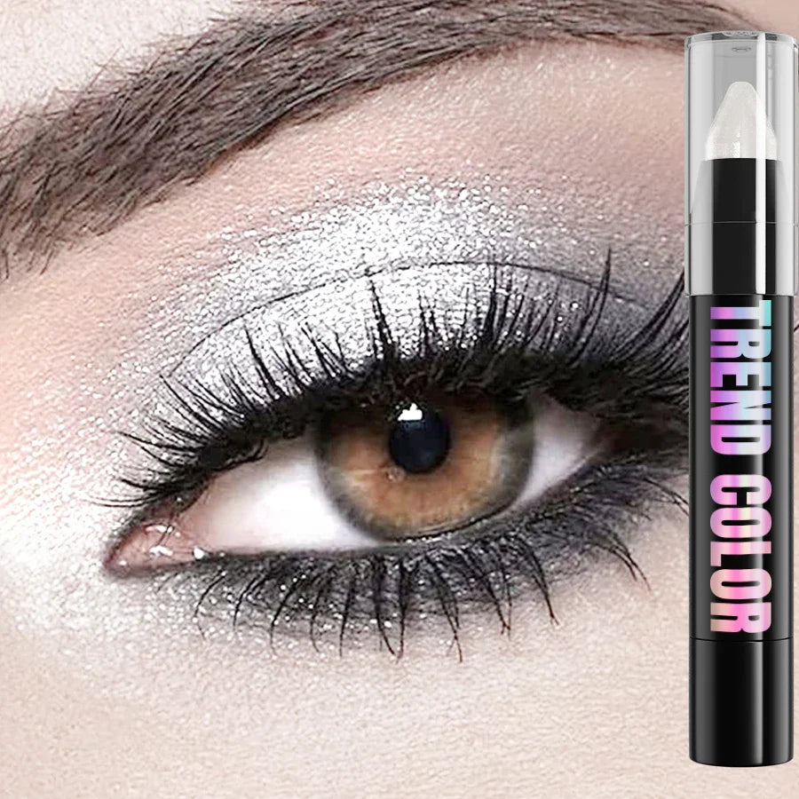 24 Colors Pearlescent Glitter Eyeshadow Eyeliner Pencil Waterproof Matte Nude Eye Shadow Eye Makeup Shimmer Highlighter Pen Tool