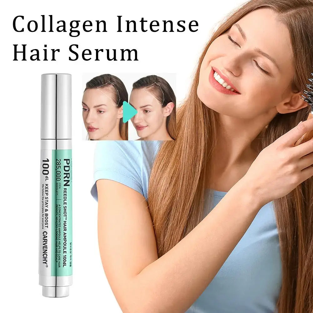 Salmon Collagen Hair Serum Spray 15ml PDRN Reedle Shot Ampoule Repairs Split Ends Frizzy Hair Nourishing Leave-in Conditioner
