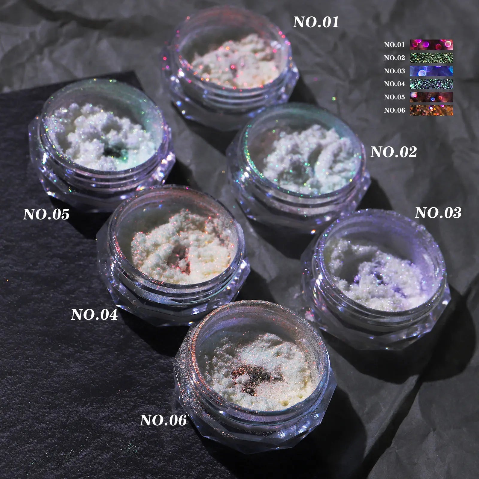 Nail Glitter Aurora Ice Transparent Laser Magic Aurora Rainbow Mirror Gel Pigment Powder Chrome Nai Charm Art Decoration Tools