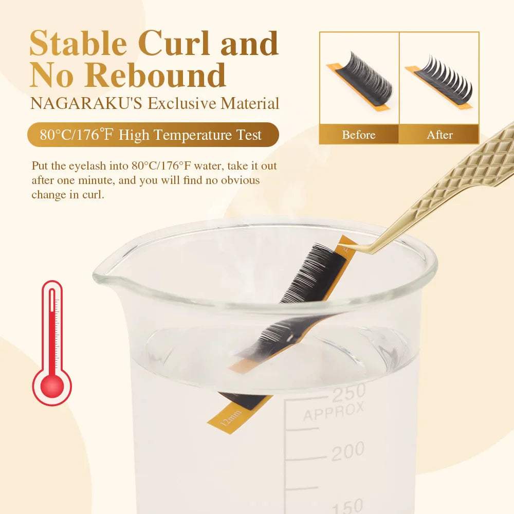 NAGARAKU New Air Series Premium Matte Ellipse Eyelashes High Density Split Tips Natural Light Eyelashes Matte Black