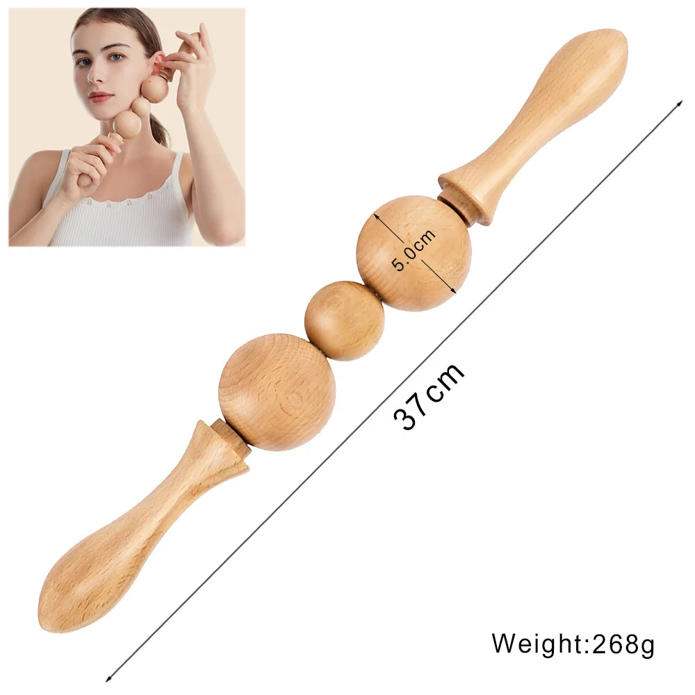 Wooden Massage Tools Wood Lymphatic Drainage Massager Anti Cellulite Body Shaping Tools for Beauty, Gua Sha, Sore Muscle Relief