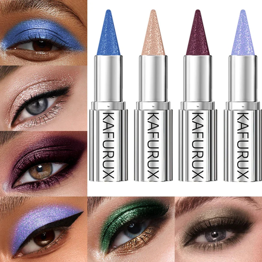 12 Colors Metallic White Black Purple Eyeshadow Pencil Glitter 1pc Liner Pen Highligter Long Lasting Blue Cream Eye Shadow