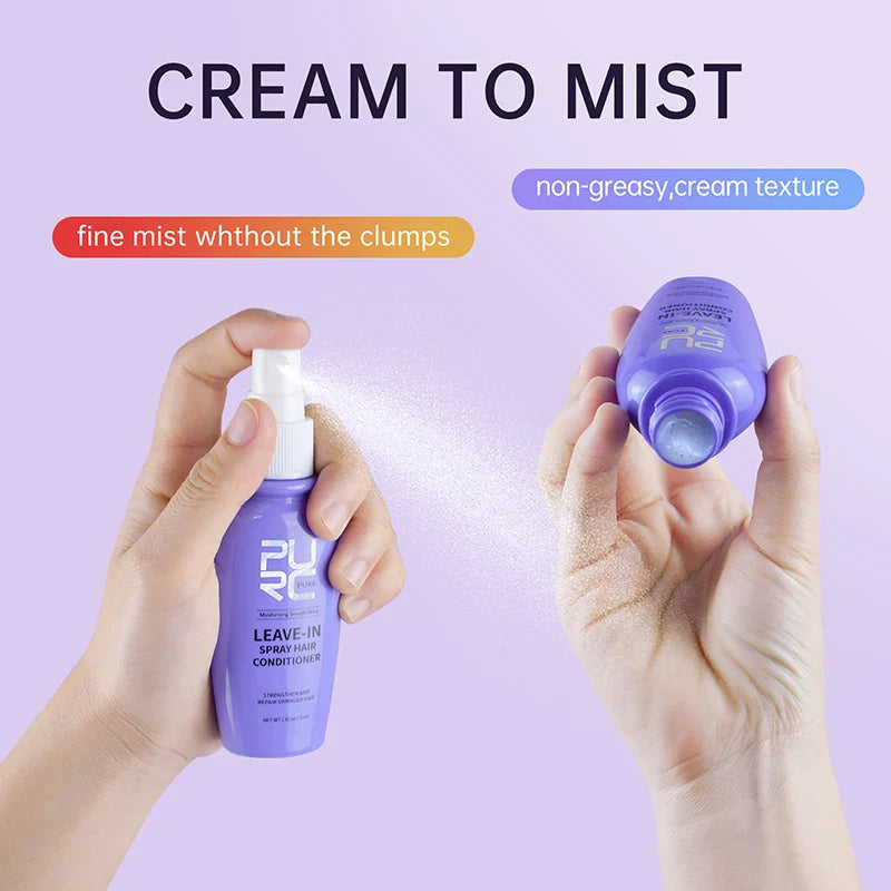 PURC Smoothing Leave-In Hair Conditioner Spray Coconut Oil Frizz Removal After-Shampoo Hair Treatment Hair Care