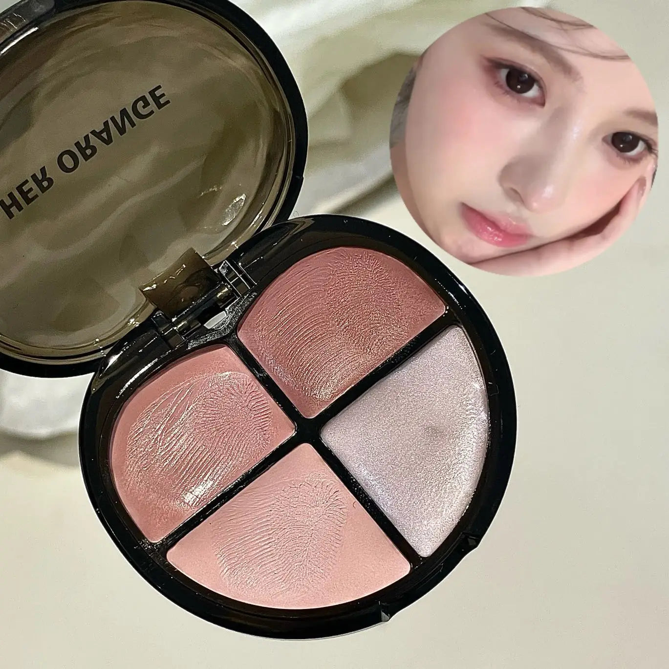 Herorange Sweetheart Blush Cream|Four Colors in One, Delicate and Skin-Friendly, Brightens and Contours with Full Vitality