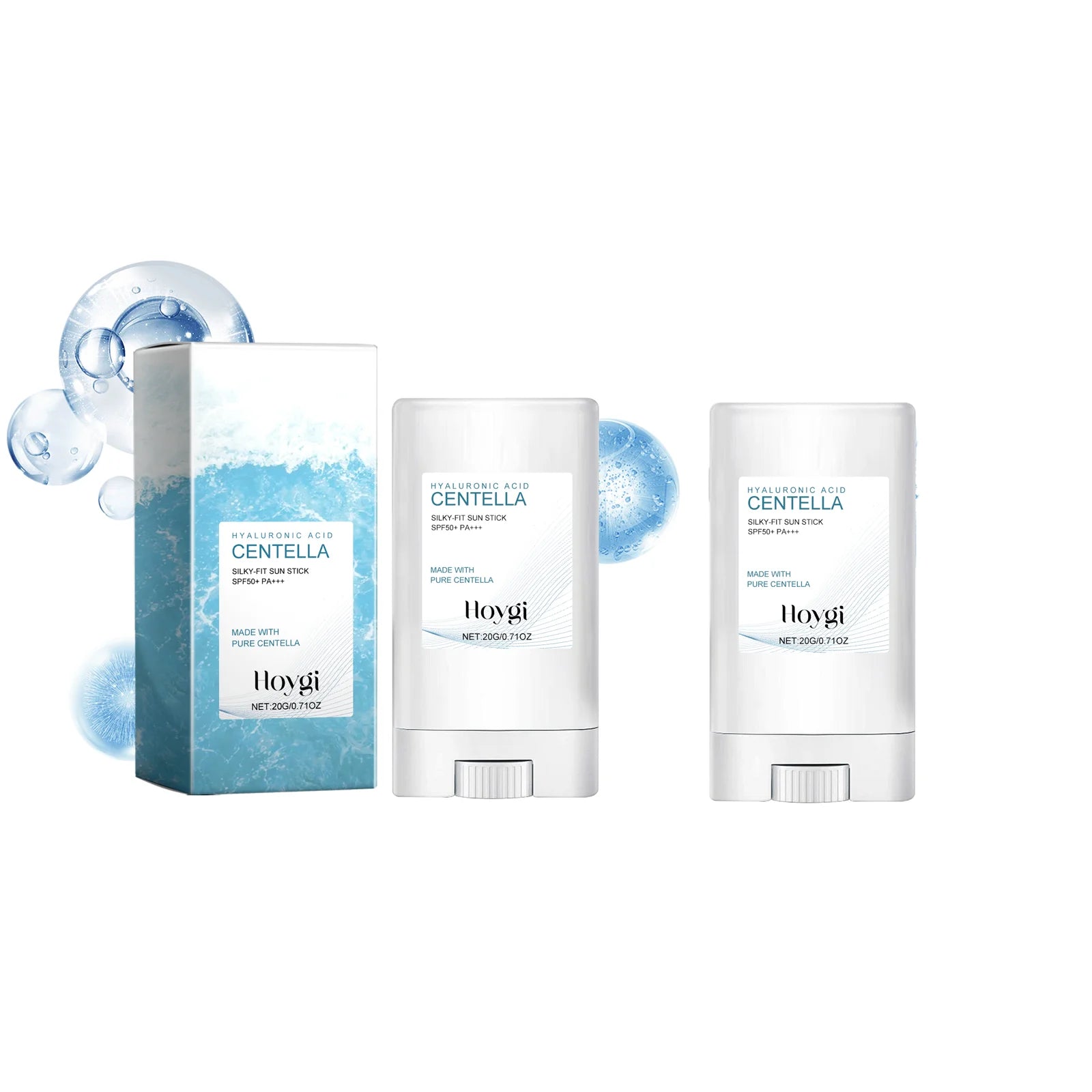 Hoygi Hyaluronic Acid Sunscreen Stick Broad Spectrum SPF 50+ Hydrating Non-Greasy Fast Absorbing for Face and Body On-The-Go