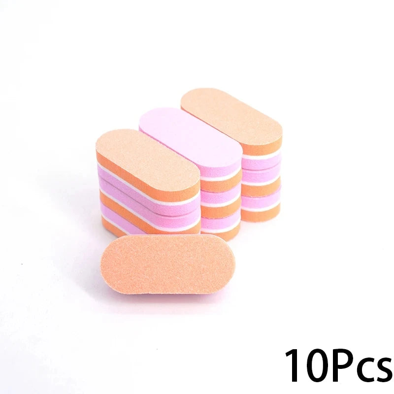 10/20/40Pcs Mini Nails Sponge File Buffer Block Double Color Buffing Sanding File Pedicure Manicure Tool Gel Suplies Accessories