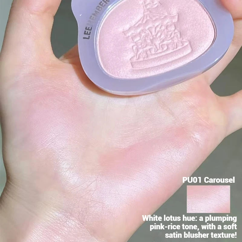 Leemember Stain Blush Baked Powder Soft Smooth Blusher Eyeshadow Gothic Nude Purple Natural Fine Flash Face Brighten Makeup
