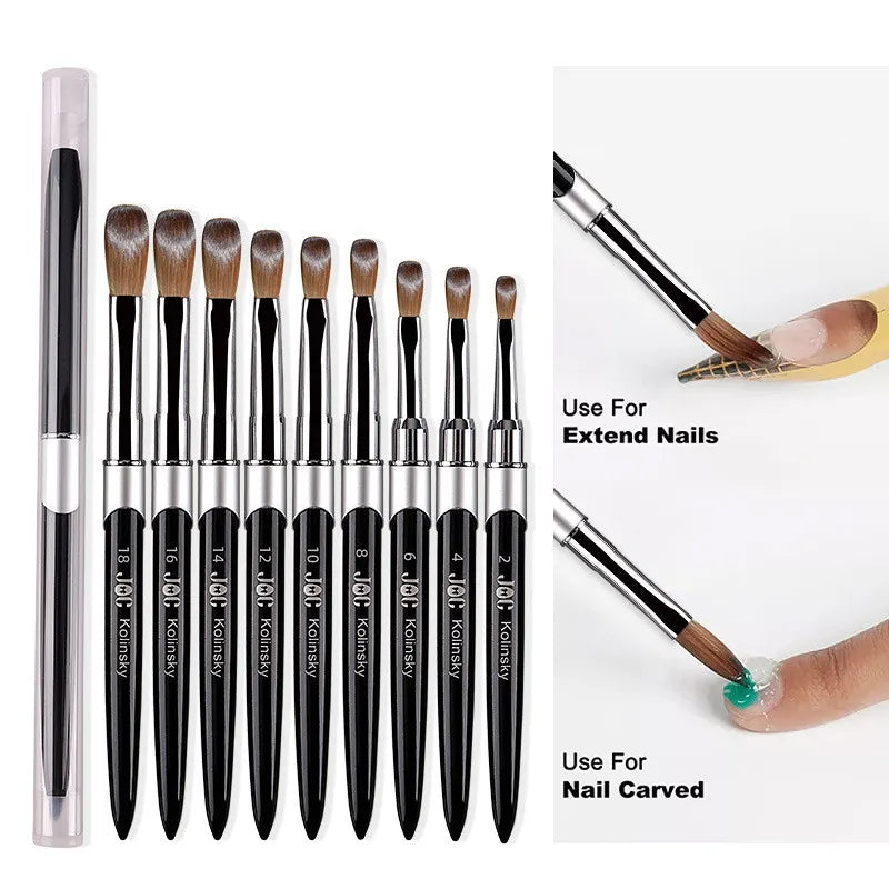 1PC Nail Acrylic Brush Kolinsky Sable Acrylic Brush UV Gel Carving Pen Brush Liquid Powder DIY Nail Drawing