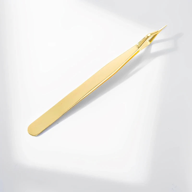 New Lash Extension Tweezers Anti slip Stainless Steel Curved Tip Straight Tweezers High Precision Nail Art Makeup Beauty Tools