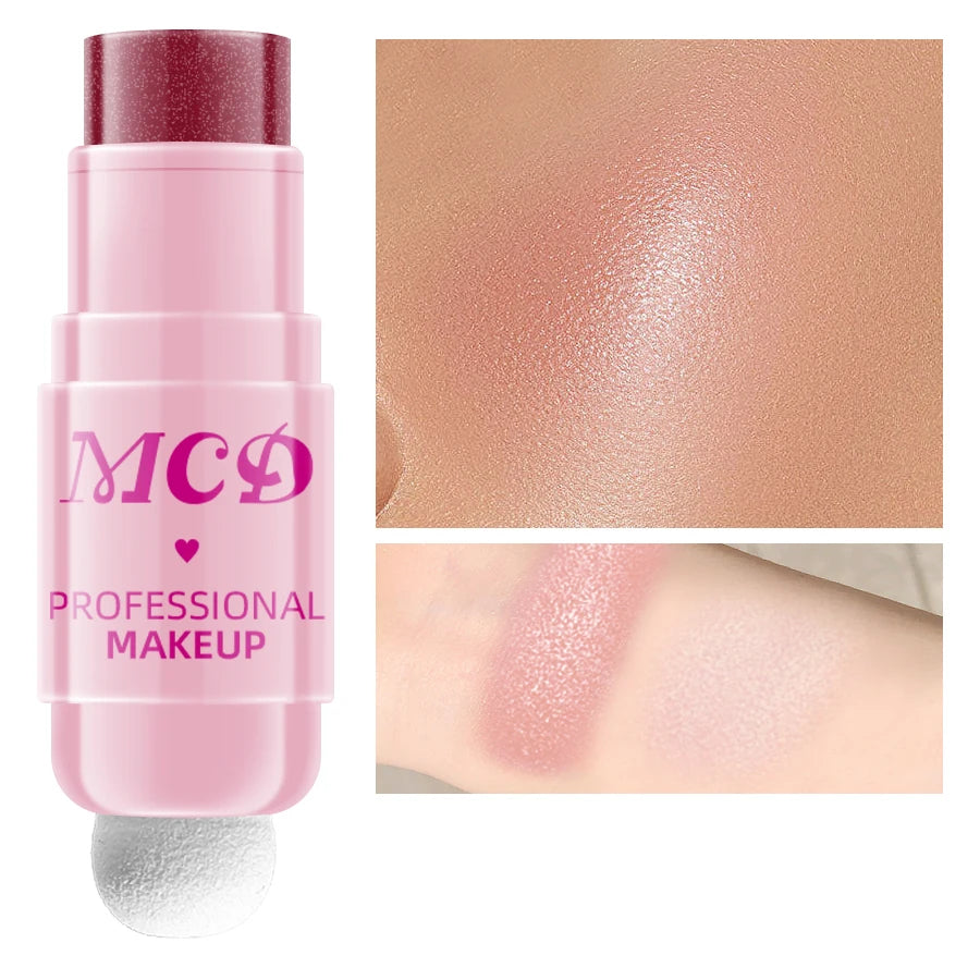 6Colors Makeup Blush Stick Lip Tinted Cooling Water Jelly Tint Jelly Blush Stick Bronzer Cheek and Nose Grooming Matte Blush