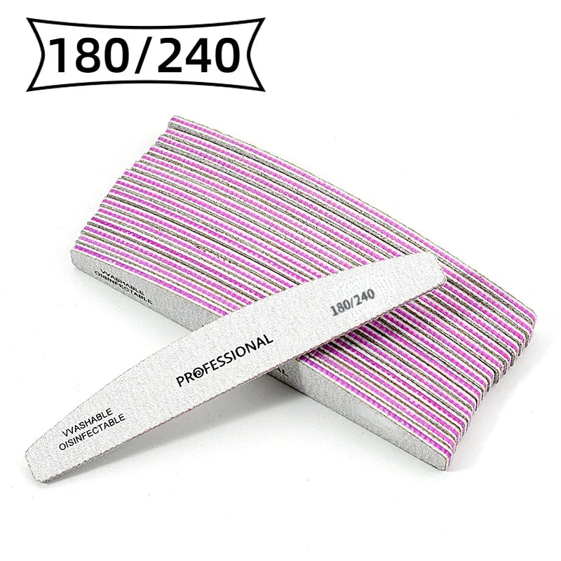 Nail File 100 To 240 Professional Tools Emery for Manicure Lime 240 Sandpaper Gel Polishing Files for Nails Buffers Set Polisher