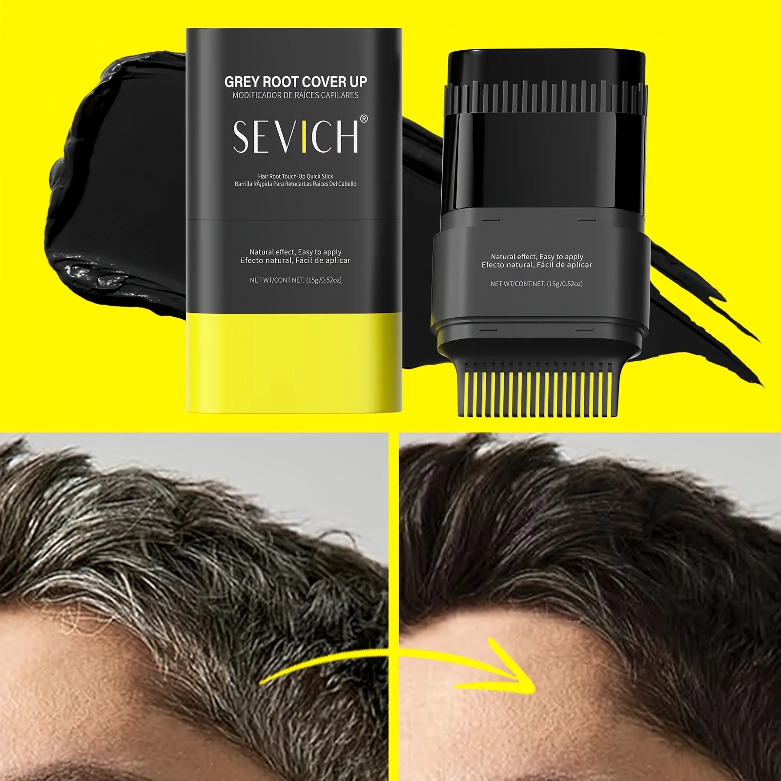 Hair Color Stick For Men & Women Quickly Covers Gray White Hair Concealer Waterproof Hairline Instant Covering Hair Dye Stick