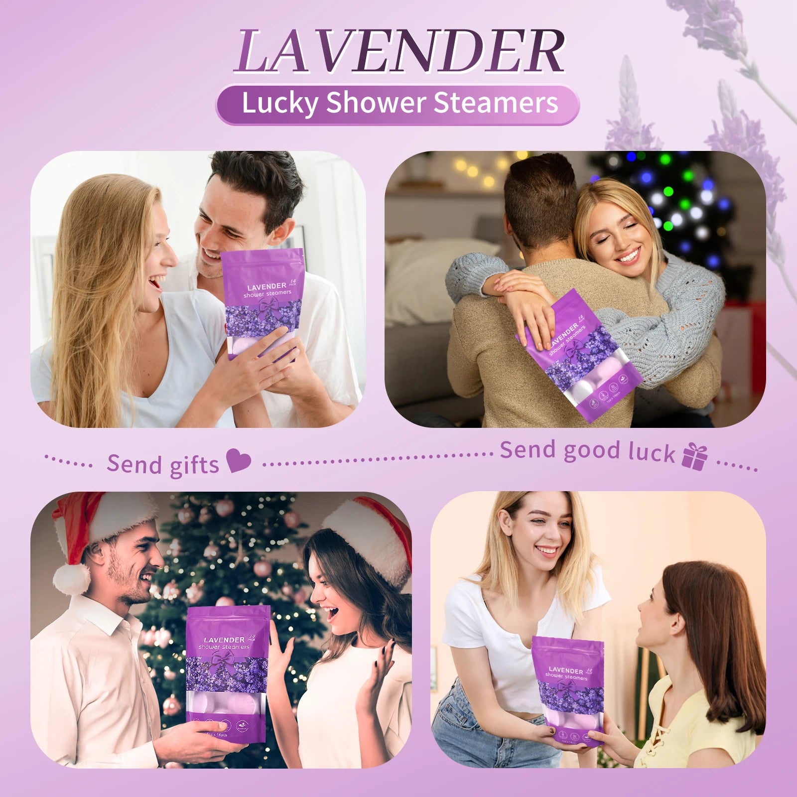 Lavender Shower Bomb Natural Essential Oil Shower Moisturizing Stress Relieving Bath Salt Tablets Suitable for Women and Men