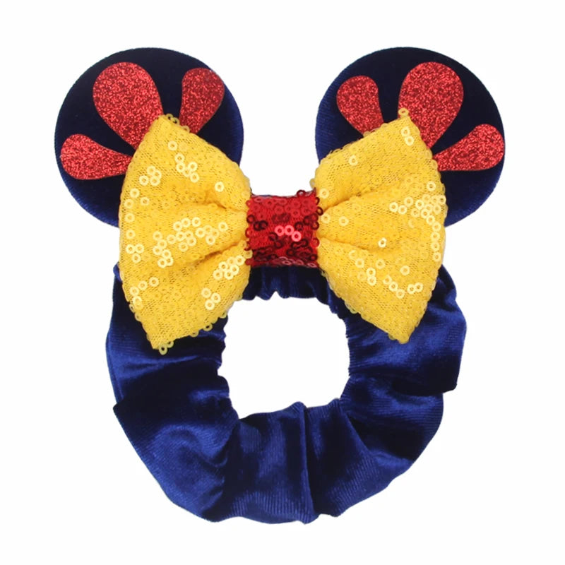 Women Ears Hair Scrunchies Velvet Hairbands For Girls Sequins Bows Headband Women Trip DIY Accessories Mouse Party Decor