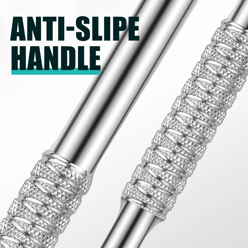 1pcs Stainless Steel Cuticle Pusher Dual Sided Shaped Double Ended Ingrown Toenail Lifter Remover Trimmer Nail Art Care Tools