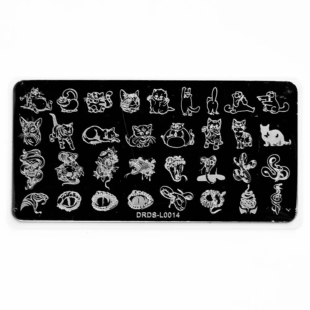 1Pc Nail Art Stamp Plate Geometric Line DIY Stamping Image Plate 6*12CM Nail Stamping Plate Stainless Steel Plate Stencil JR-030