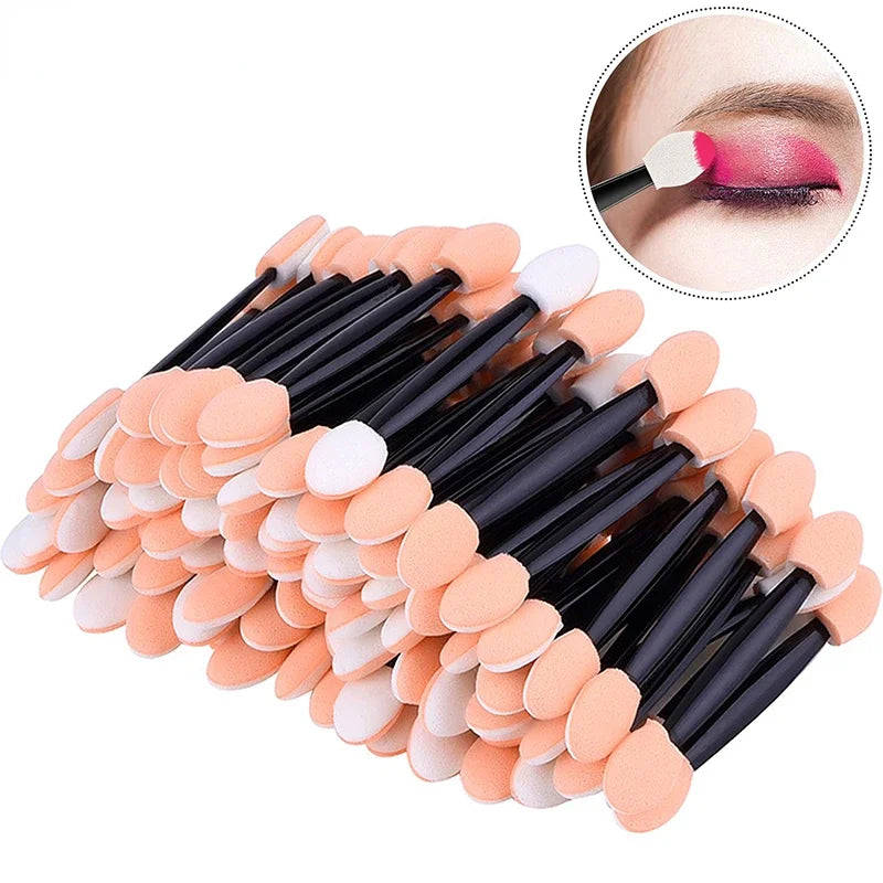 Wholesale 100Pcs/ Bag Small Shadow Brush Makeup Mini Tools Wholesale Portable Eyeshadow Applicators In Bulk Double Sponge Eye