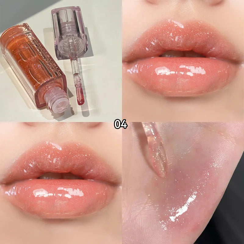 Herorange Lip Oil: Hydrating and Moisturizing, Korean-Style Color Change, Fine Glitter, Improves Lip Wrinkles and Prevents Cracking, Water Gloss, Plump Lip Feel. A Winter Essential and Also Suitable as a Holiday Gift.