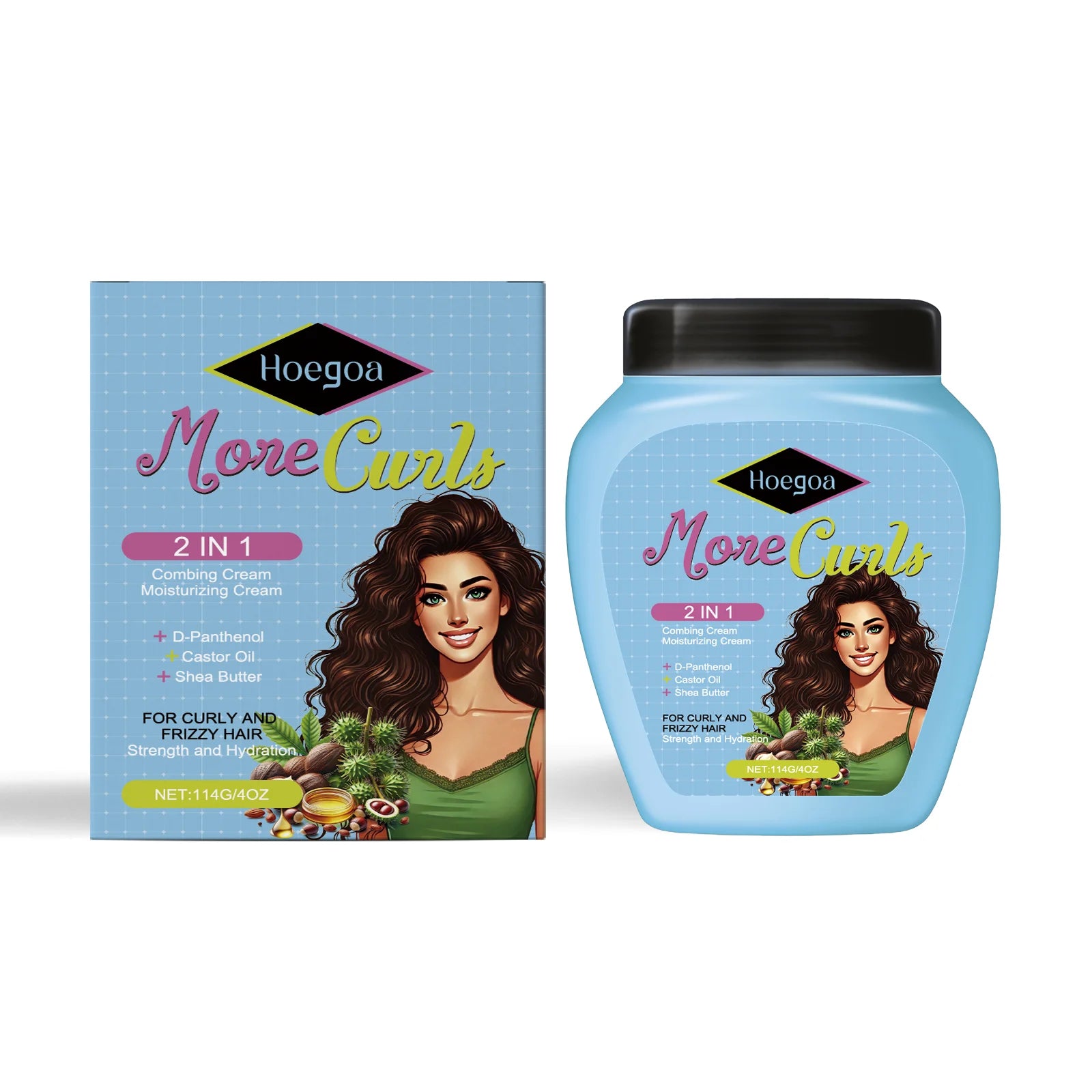 Leave-In Conditioner for Curl and Dry Hair Non-stick Hydrates Moisturize Shiny Nourishing Smoothing Anti-Frizz Care Cream 1/2pcs
