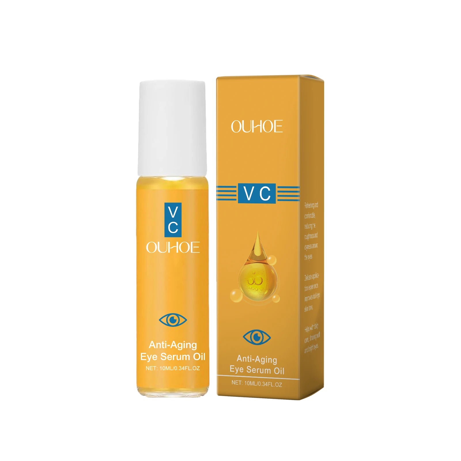Anti Aging Eye Serum Oil Brightening Firming Fade Fine Lines Remove Puffiness Dark Circles Hydrating Smooth VC Eye Essence Oil