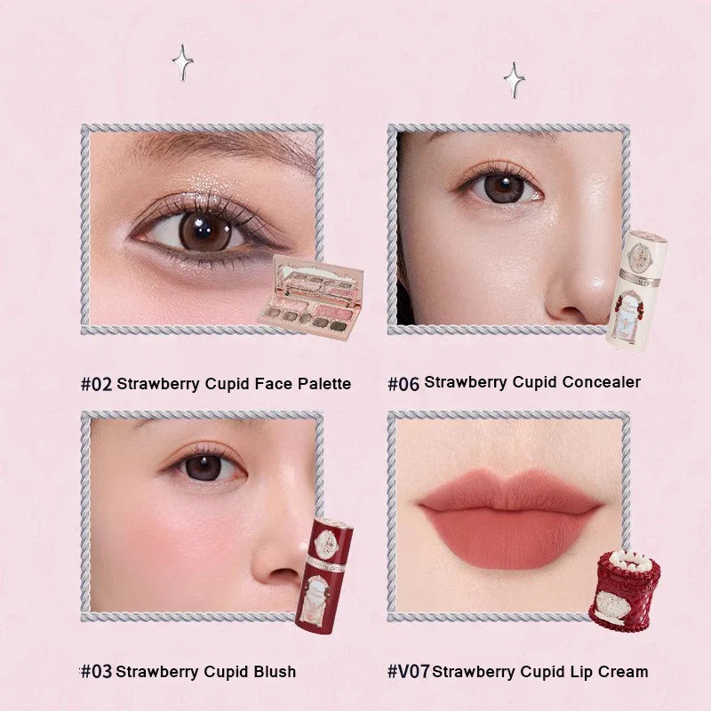 Flower Know Little Angel Collection Makeup Gift Box Eyeshadow Blush Cream Matte Lipstick Highlighter Full Kit All In One