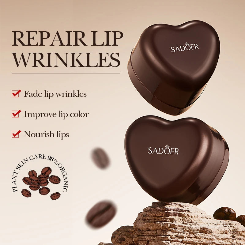 SADOER Coffee Lip Mask Moisturizing Plump Lips Skin Care Hydrating Nourishing Anti-wrinkles Lip Patches Lips Plumper