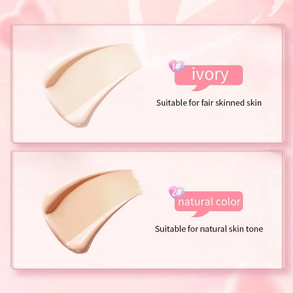 Pink Heart Concealer Air Cushion Long-lasting Delicate Moisturizing Translucent Foundation Cream Portable Valentine's Day Gift