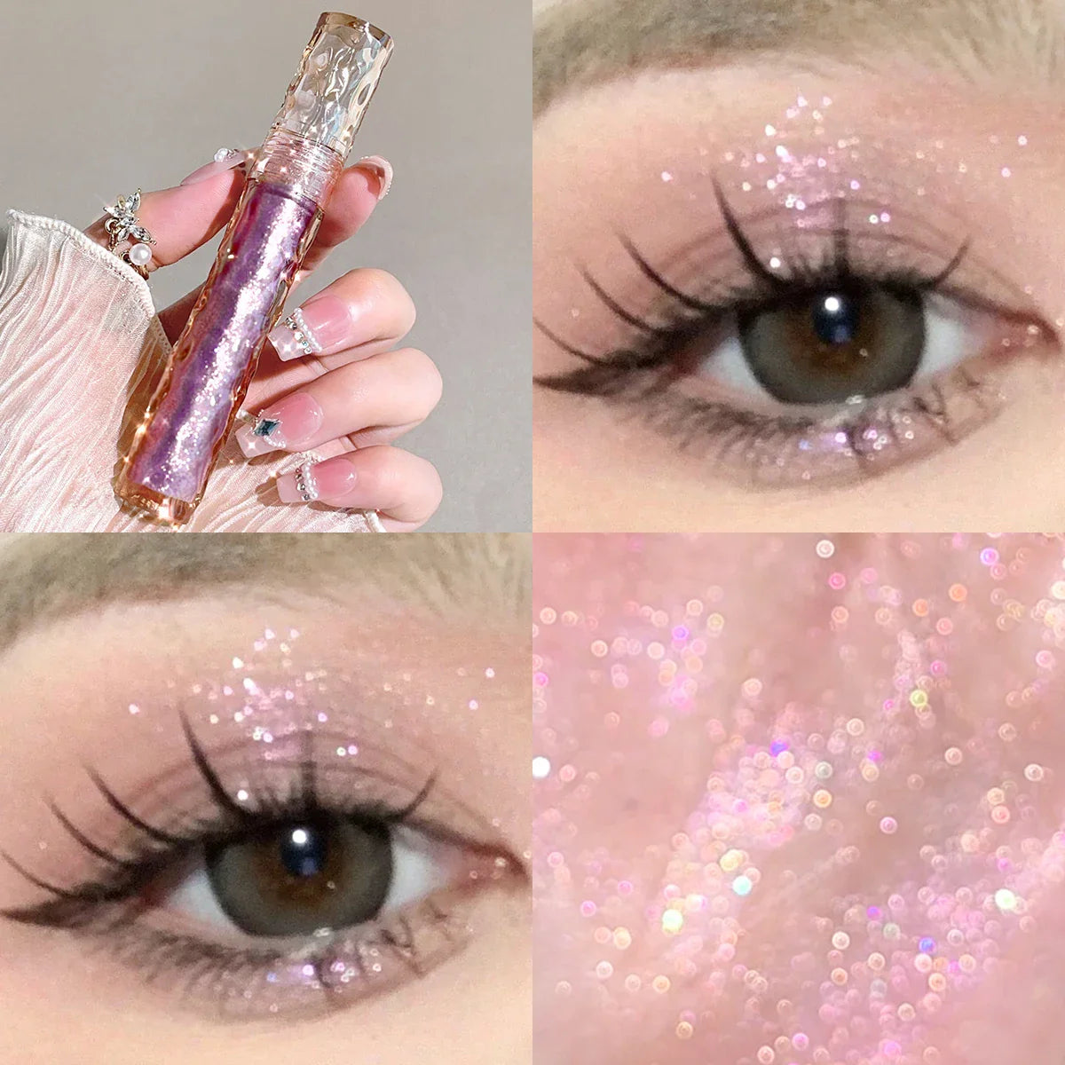 Flowing light, sparkling liquid eye shadow, pearlescent, broken diamond, high-light lying silkworm monochrome eye shadow liquid