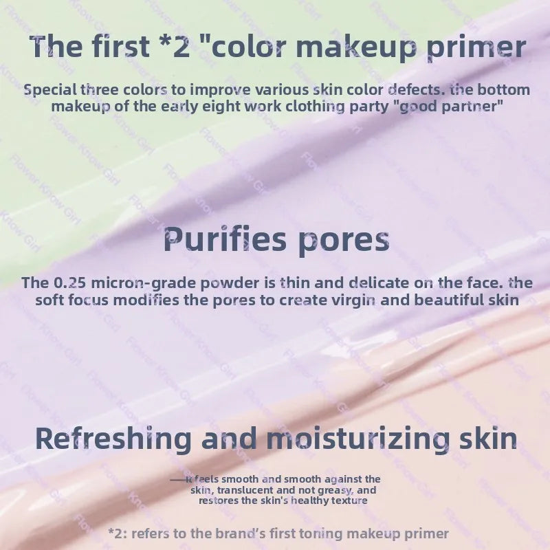 Makeup Flower Knows Shell Pearl Collection Primer Coloring Makeup Base Face Milk Brightening and Holding Make Up Concealer