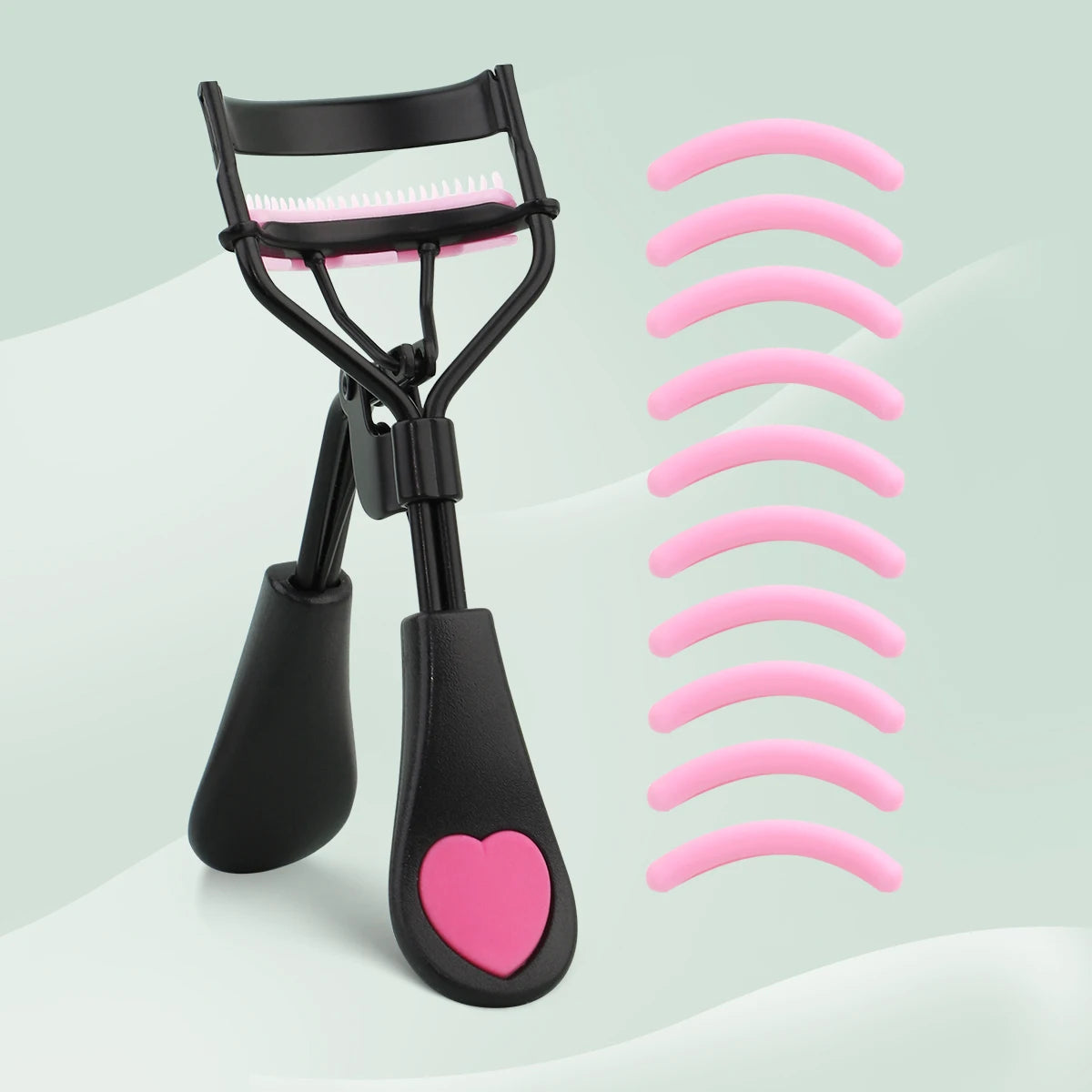 Love comb eyelash curler combination set, no harm to eyelashes, curling eyelash tools, suitable for men and women.