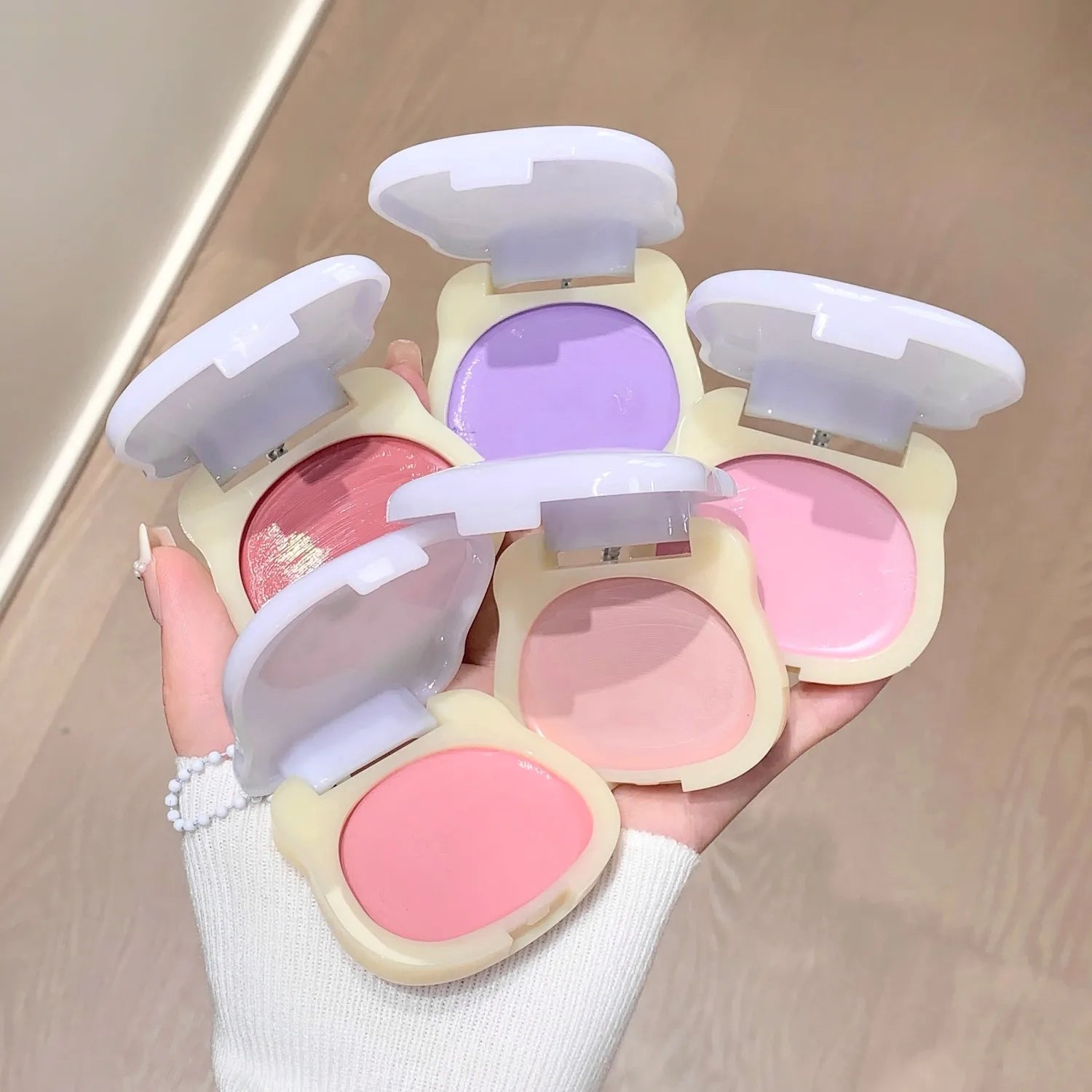 Watery Blush Cream SHAQINUO Moisturizing Jelly Glow Blush, Rouge Korean Makeup, Cream Texture, Low Saturation Brightening