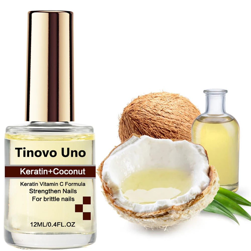Tinovo Uno Hard Nail Serum Cuticle Oil Nail Polish Cares for Weak Brittle Cracked Nails Keratin Nail Hardener Strengthener Oil