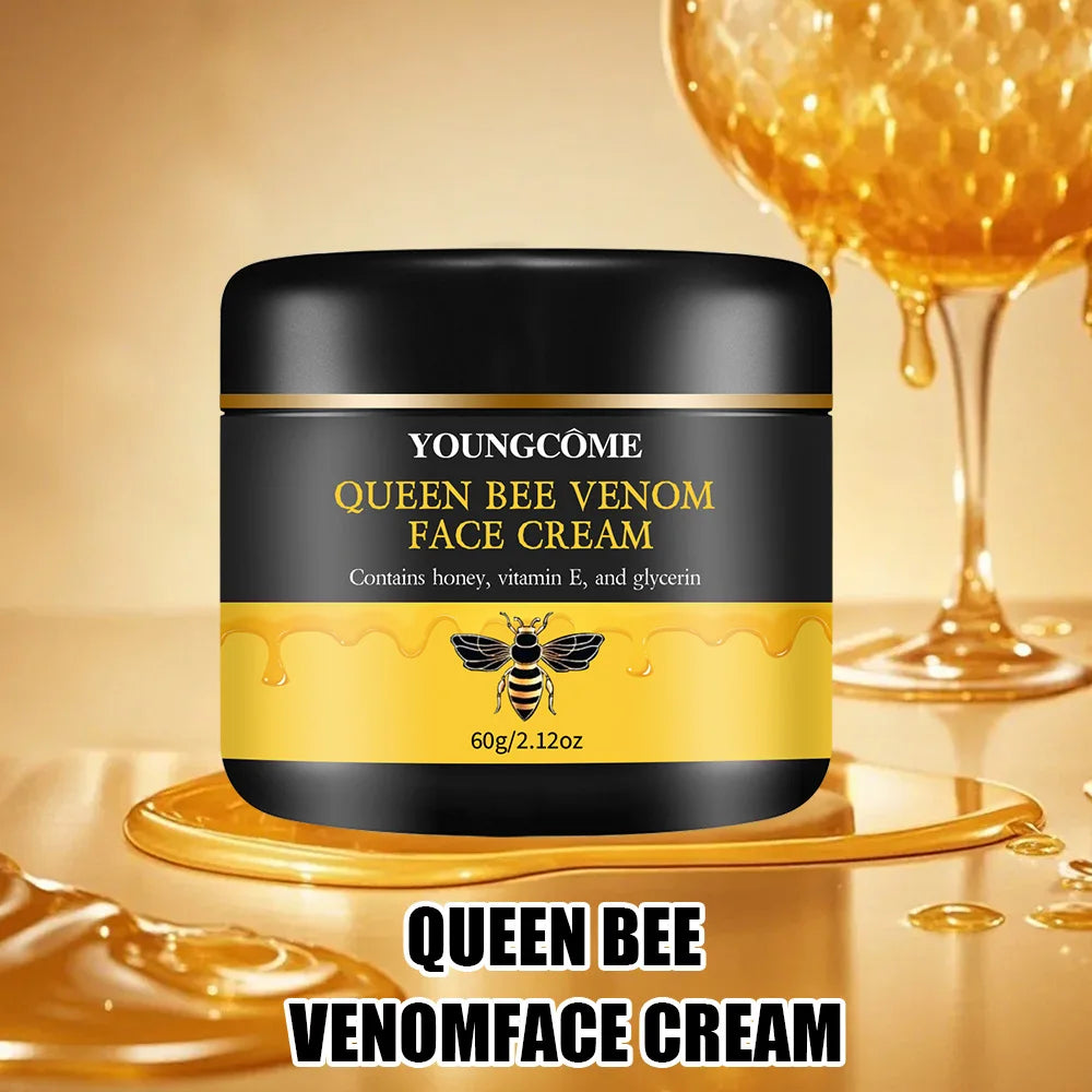 Queen Bee Venom Anti-Aging Face Cream - Collagen Boost & Deep Hydration, Wrinkle Reduction, Day/Night Moisturizer for All Skin