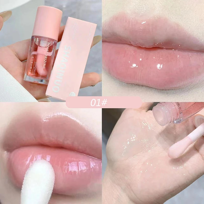 Water-light Lip Gloss Korean-style Lipstick Makeup Dupes Moisturizing Lip Serum Oil Jelly Mirror lipstick Makeup Base Lip Care